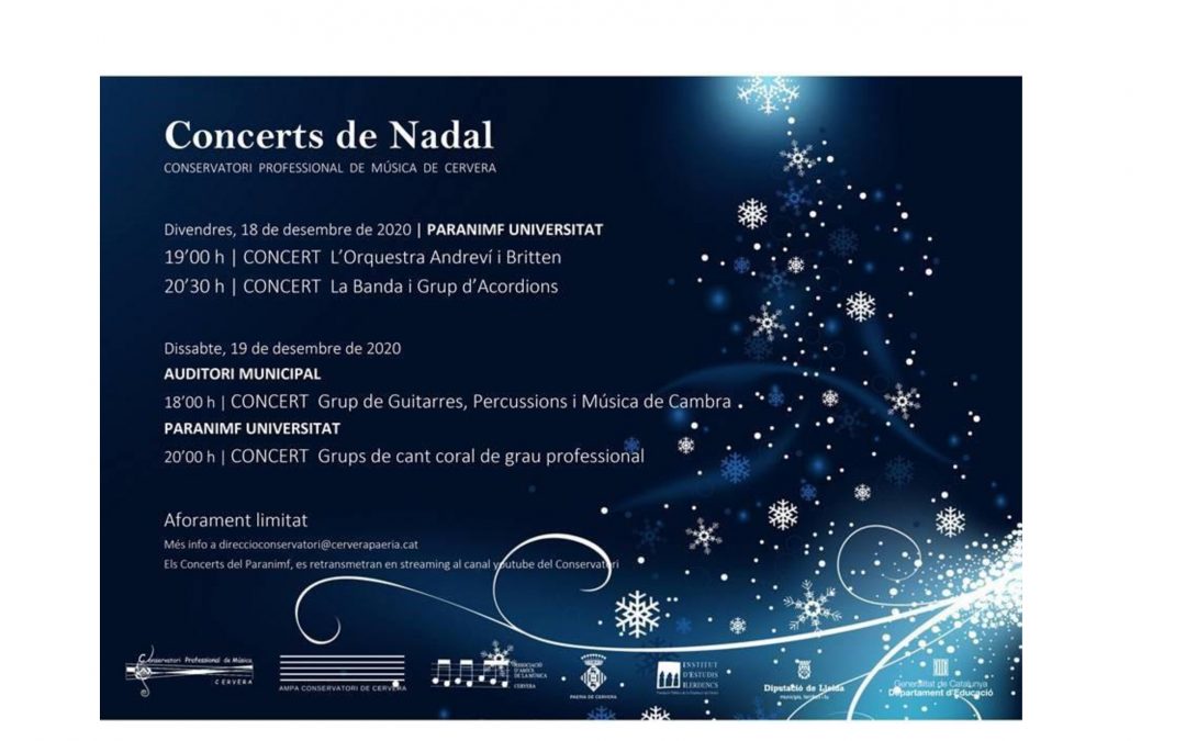 El Conservatori organitza els concerts de Nadal adaptats als nous temps