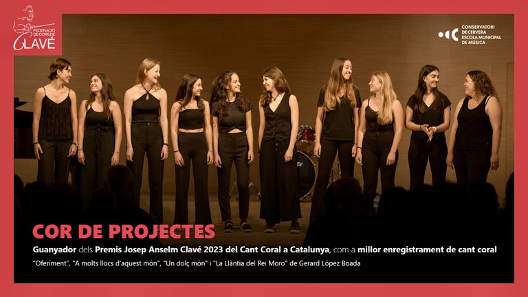 El Coro de Proyectos del Conservatorio, Premio Josep Anselm Clavé 2023
